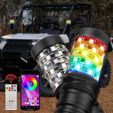 0.7FT Spiral LED Whip Light RGB Chasing For Polaris Ranger XP 500/570/900/1000