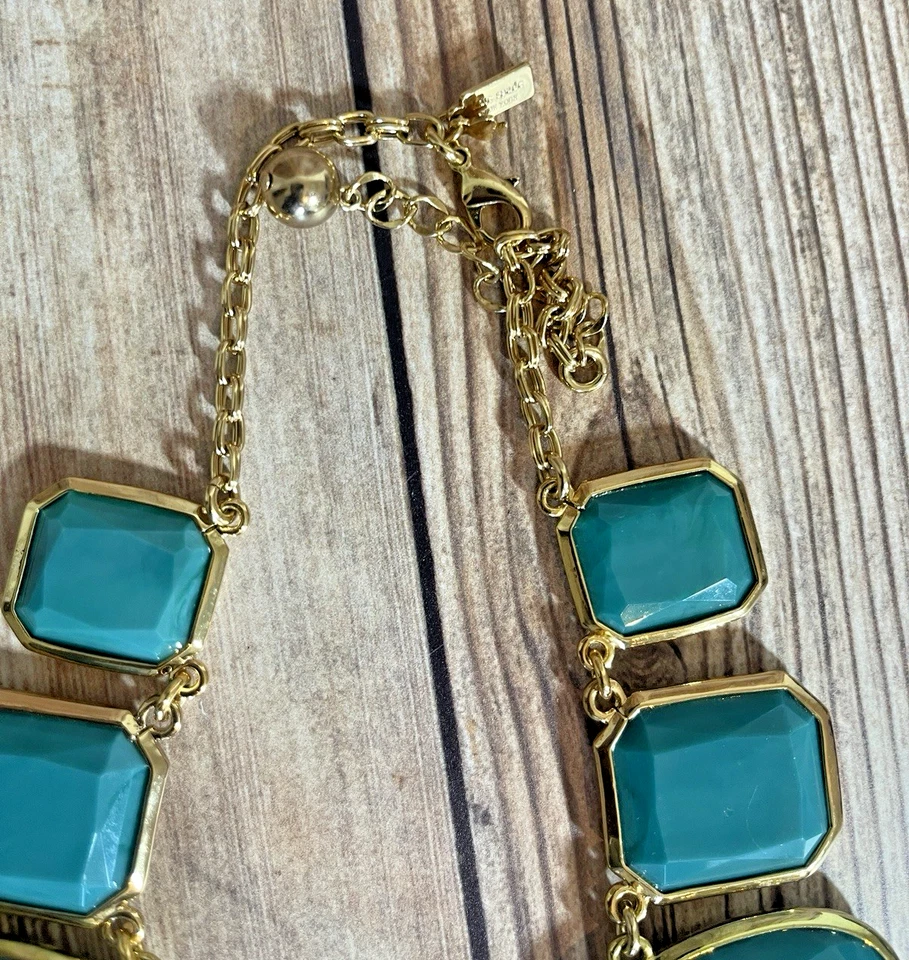 Collar Kate Spade Turquesa Declaración Grueso Graduado, 18" Nueva York" Remolino Foto 2 de 4