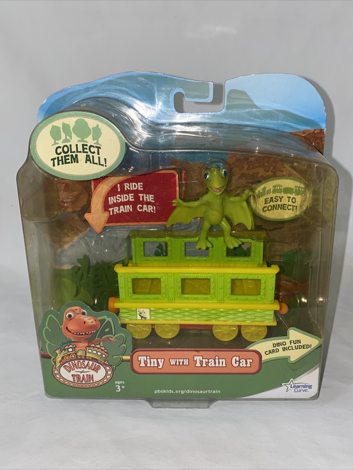 Rare Learning Curve Dinosaur Train Tiny with Train Car NRFP NEW-image