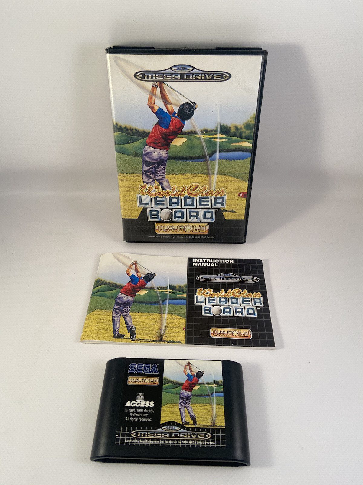 WORLD CLASS LEADER BOARD SEGA MEGA DRIVE GAME ORIGINAL GOLF US GOLD**Free Post**