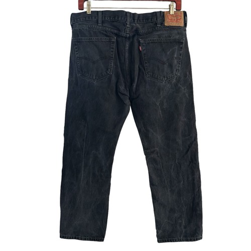 Levi’s 505 Jeans Faded Black Regular Straight Fit Denim 100% Cotton Men’s 40x30 - Picture 2 of 7