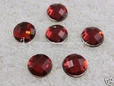Strass Aufnähsteine Glitzersteine Rund ca. 6 mm Acryl Rot Karostonebox