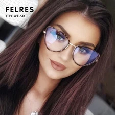Metal Anti Blue Light Cat Eye Reading Glasses For Women Classic Fashion Glasses