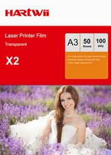 Overhead Projector Film OHP Acetate A3 Black White Laser Hartwii -100 Sheets