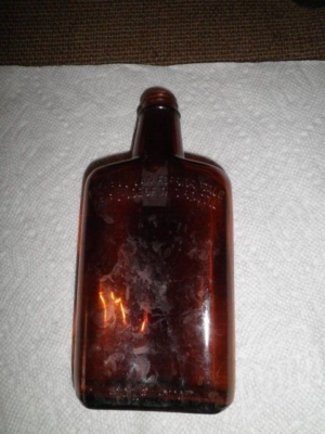 Antique Brown Glass Rare Jos E Seagram & Sons Ltd Whiskey Bottle