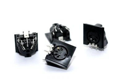 4x Dioden / DIN-Einbaubuchse von Hirschmann Typ MAB 5 H, 5-polig / 180°, NOS