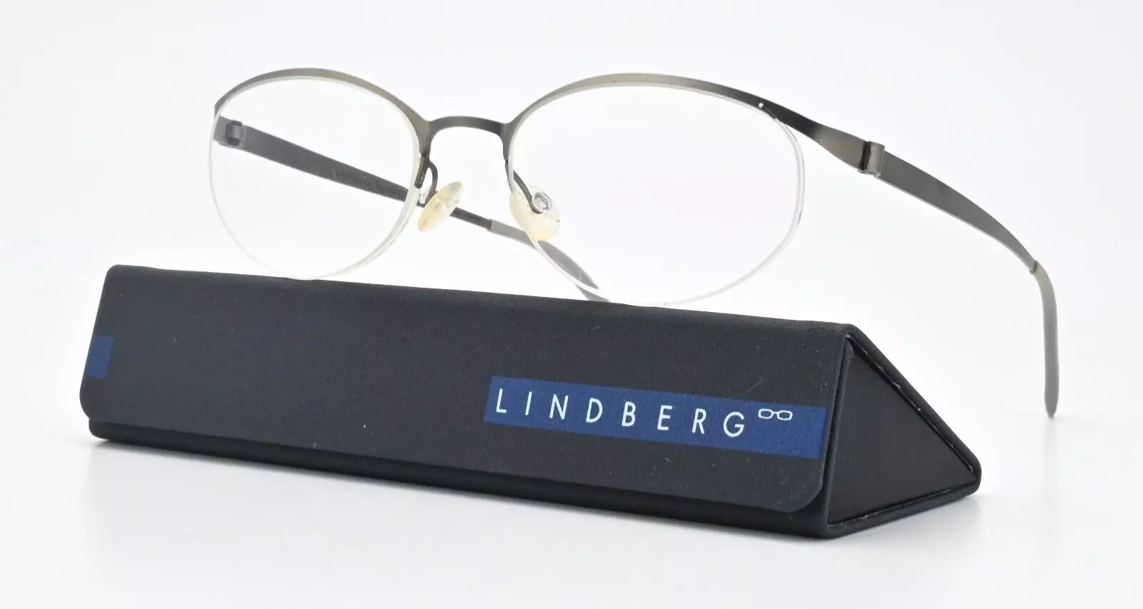 Lindberg Glasses Frame 7115 col. 10 Strip Titanium Silver Satin Oval half Rim M