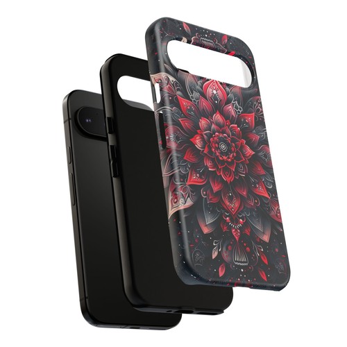 Red Mandala Lotus Floral - Phone Ink Cover Case for iPhone, Galaxy, Pixel - 第 134/281 張圖片