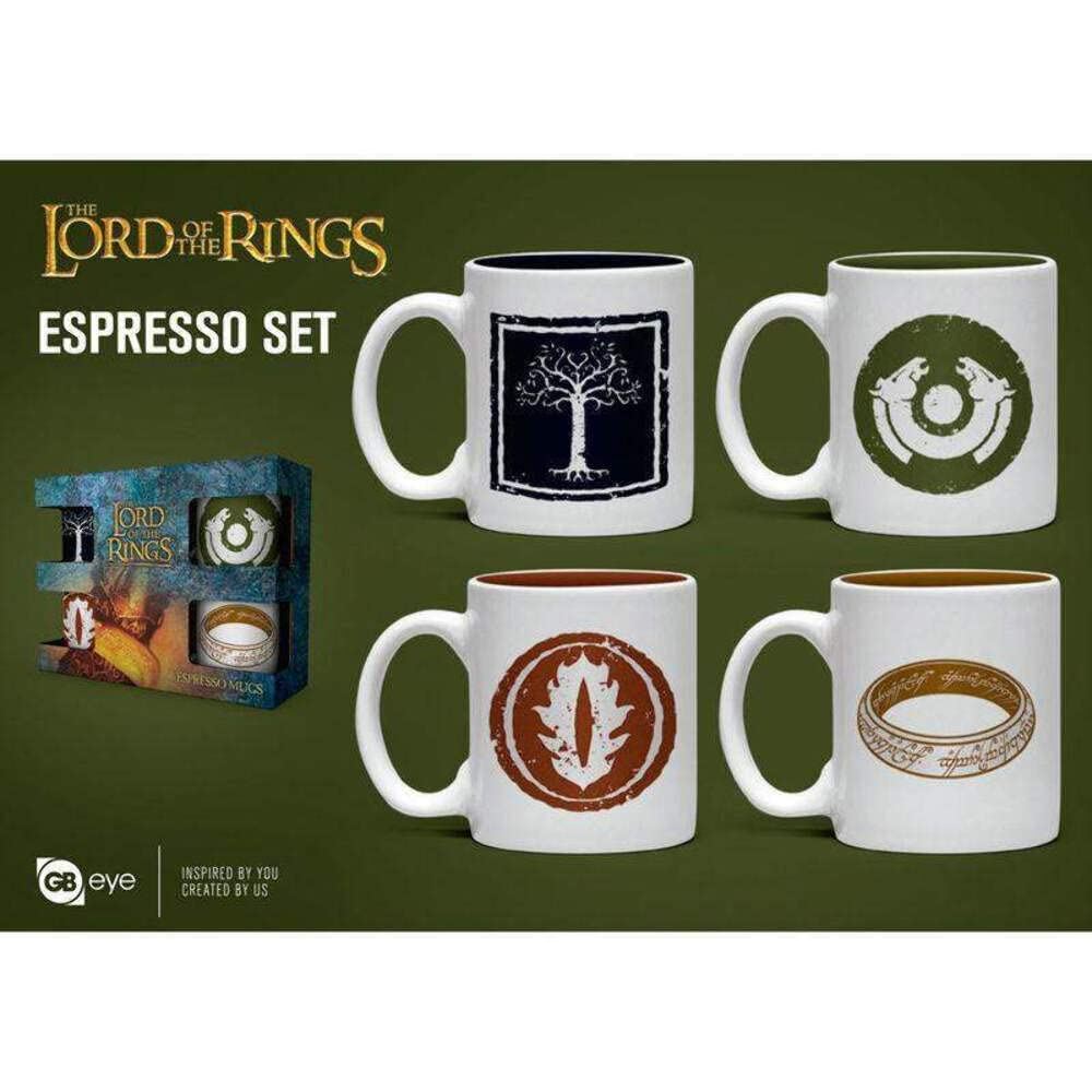 GB Eye Ltd Lord Of The Rings Symbols Set of 4 Espresso Mugs