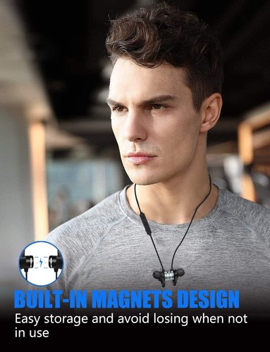 Sport Bluetooth Earphones,Stereo Wireless Magnetic IPX6 Sweatproof in-Ear Earbud - Picture 4 of 8