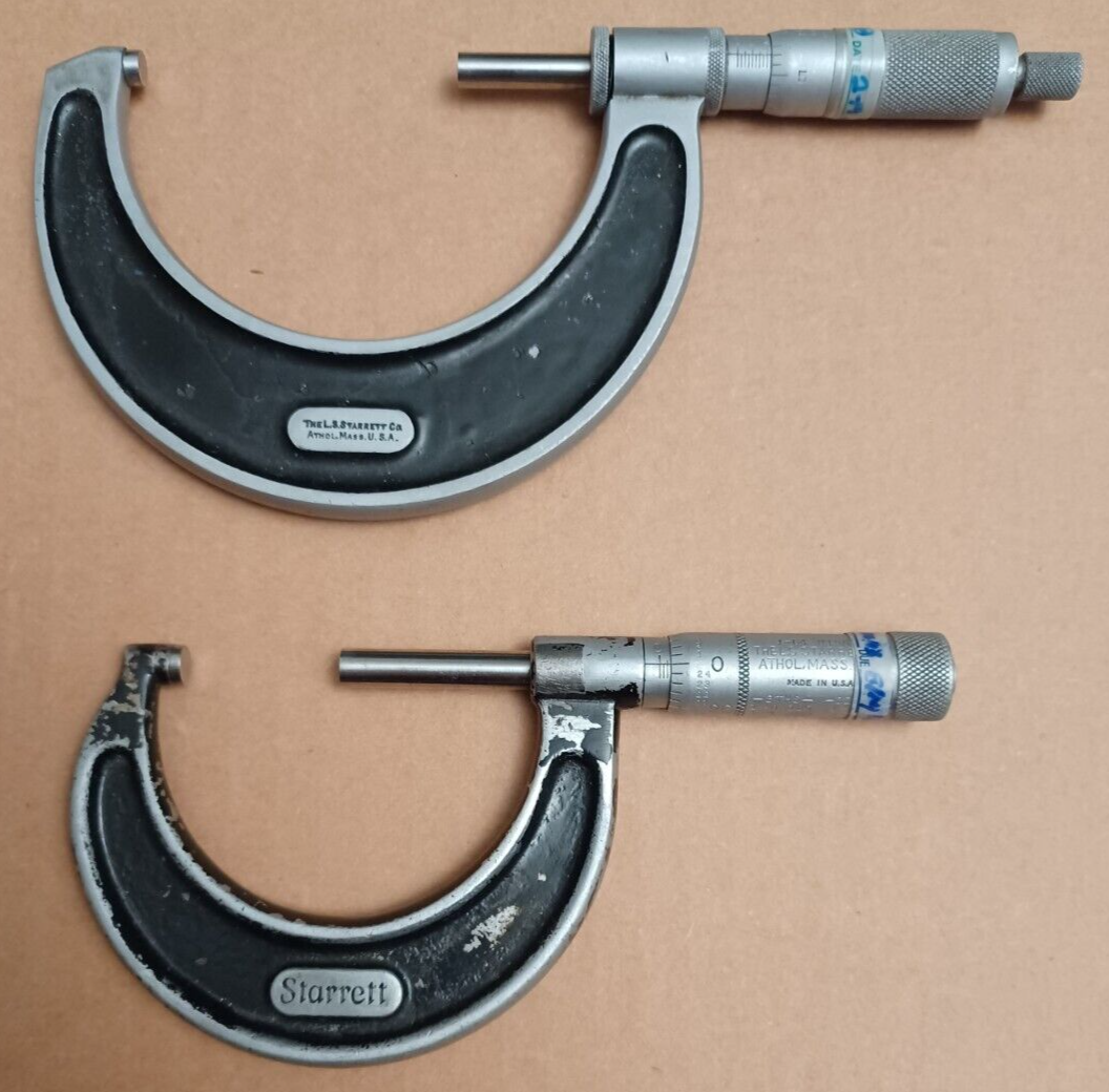 Lot of (2) Vintage Starrett Micrometers 12" & 23" NON Carbide Tip eBay