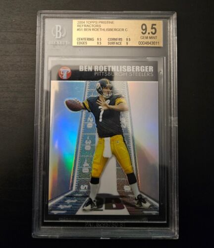 2004 Topps Pristine Refractor Ben Roethlisberger #51 BGS 9.5 Rookie Karte/1099  - Bild 1 von 3