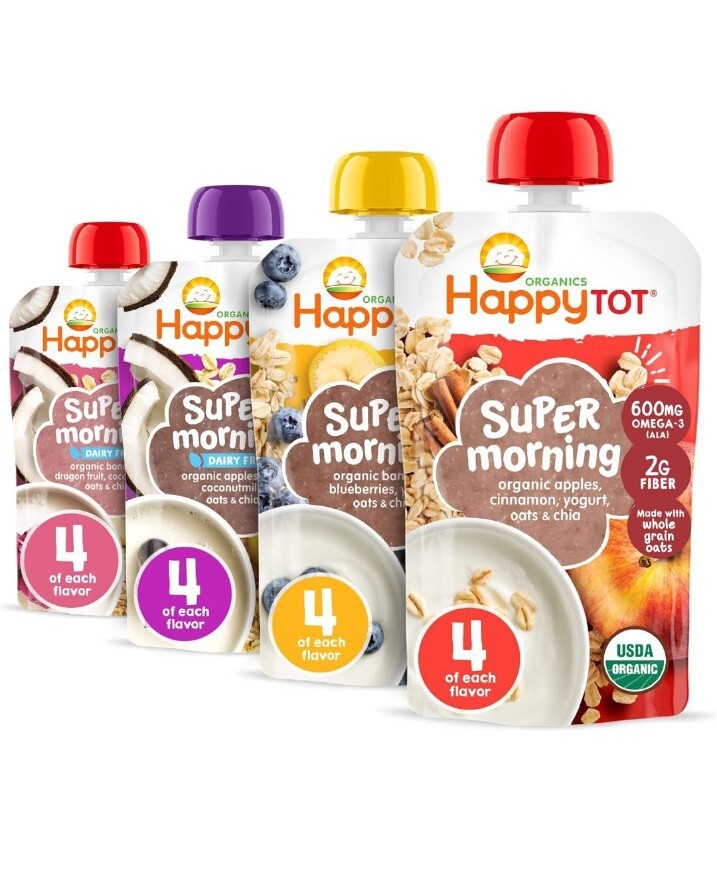 Happy Tot Organics Super Morning Variety Pack, 4 Ounce Bag (Pack of 16) 11/2026