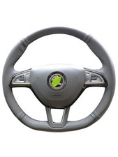 leather car steering wheel cover for Skoda Kodiaq Kamiq Karoq Rapid interior
