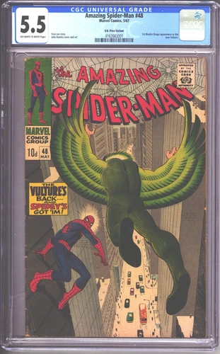 Amazing Spider-Man #48 (1967) CGC 5.5 -1st Blackie Drago as Vulture - UK Price V