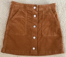 OLD NAVY size M 8 Girls Brown Corduroy Mini Skirt