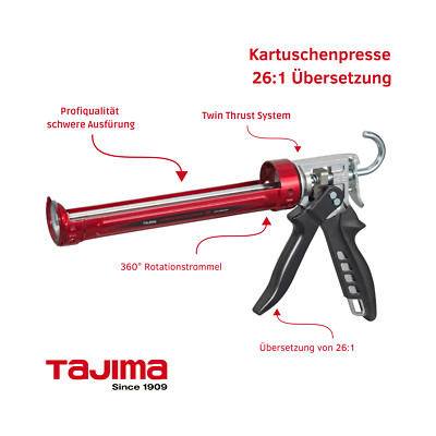 Kartuschenpresse Convoy Super 26 CNV100SP26   310 ml, TWIN THRUST, rot Tajima