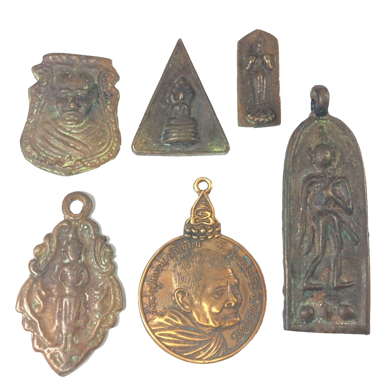 Rare 6 Coins Thai Amulet Pendant OCCULT Old Magic TALISMAN Power Coin PROTECT d4