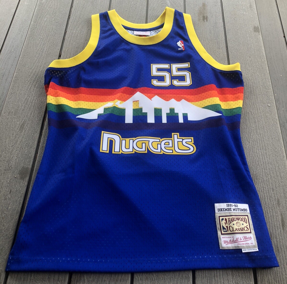 Mitchell & Ness デンバー ナゲッツ ムトンボ 55番 ジャージ 1991-92 Dikembe Mutombo #55 Denver Nuggets Mens Mitchell