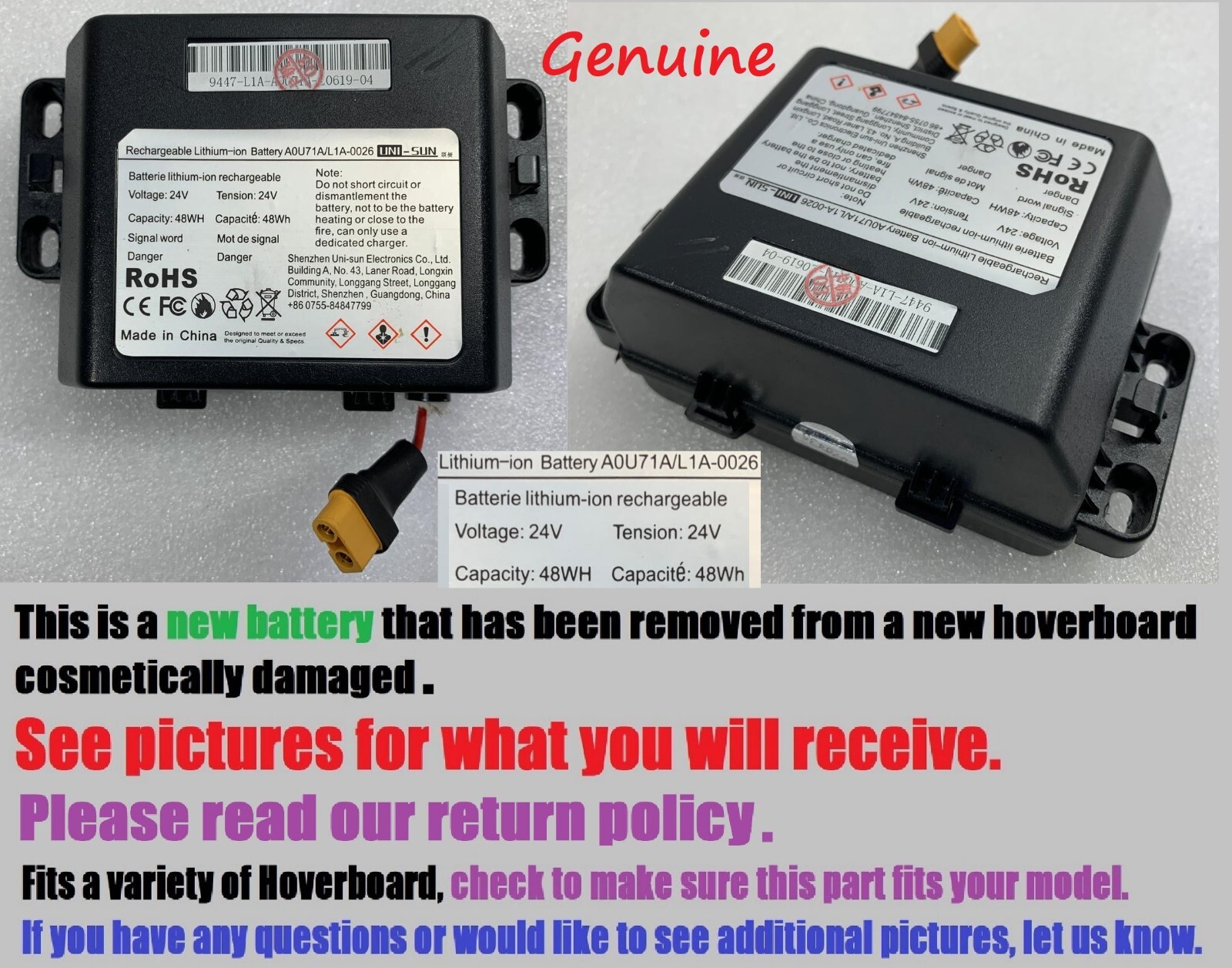 Lithium-ion Power Battery  A0U71A/L1A-0026   24V   48Wh   🔴open box