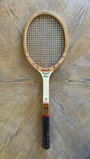 Vintage 1970's Wooden Bancroft Wimbledon Tennis Racquet w/original leather grip