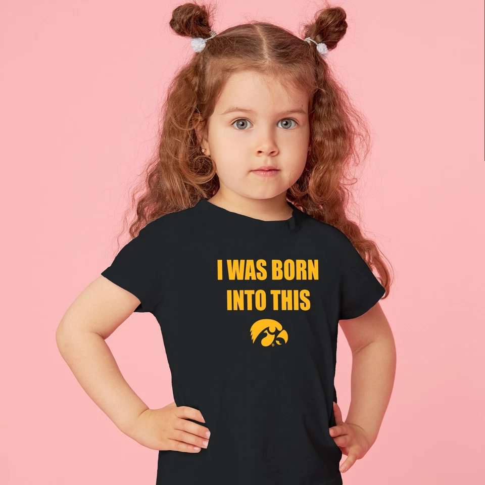 Iowa Hawkeyes Born Into This  Toddler T Shirt - Black - Image 4 of 4