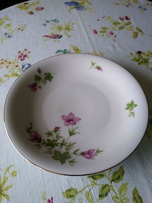 Vtg. R KPM  Krister  Porcelain China Round Bowl Pink Flowers # 628-Germany