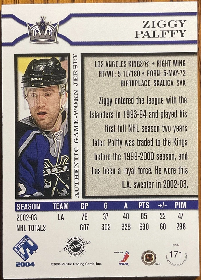 2003-04 Private Stock Reserve Jersey Ziggy Palffy #171 #’d 0510/1000 - Image 2 of 2