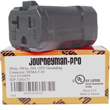 Female Extension Cord Replacement Ends 20 Amp Power Plug Electrical Repair 5-20