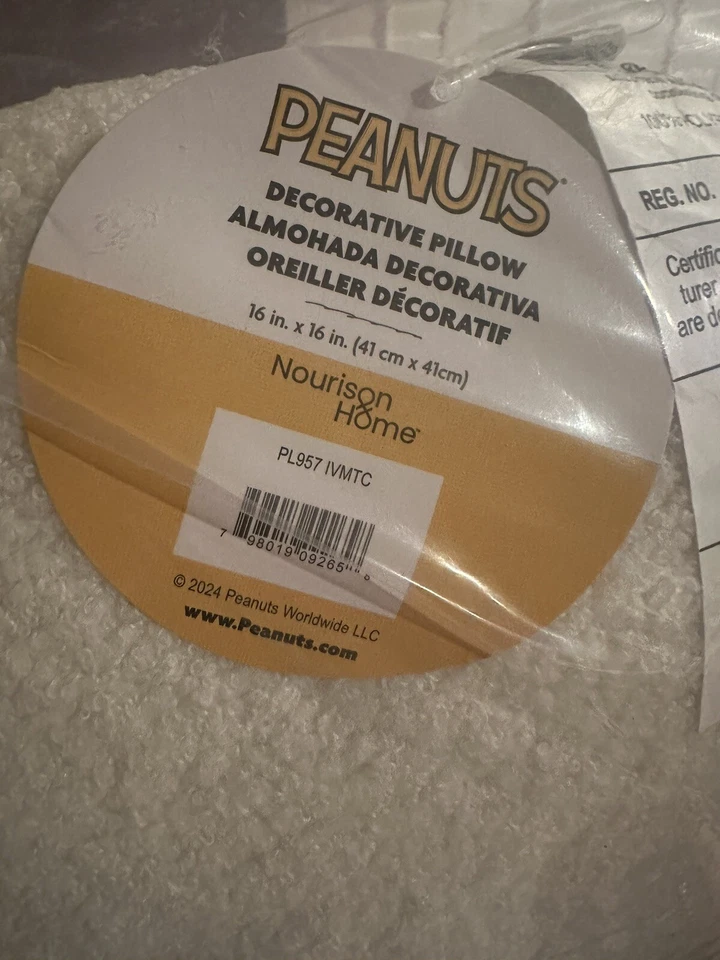 ALMOHADA DECORATIVA VAQUERO PEANUTS SNOOPY Western Country nueva 16x16 Foto 4 de 4