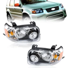 For 2005-2007 Ford Escape Halogen Headlights Headlamps Assembly Left&Right Side