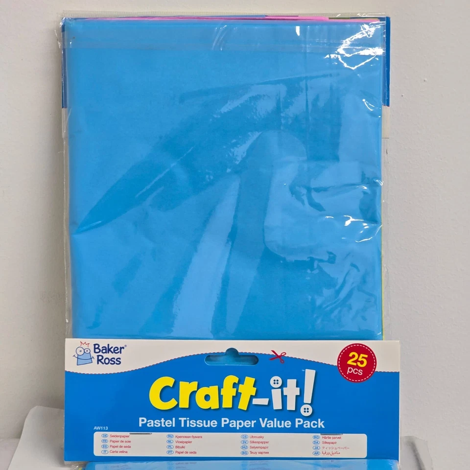 BAKER ROSS CRAFT IT PASTEL TISSUE PAPER 25 PIECES X 2 PACKS (50 pcs) - Image 2 of 3