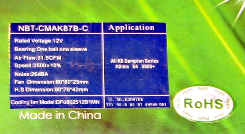 Foxconn CPU Cooler AMD K8 Series NBT-CMAK87B-C ~ New in Box - Image 3 of 4