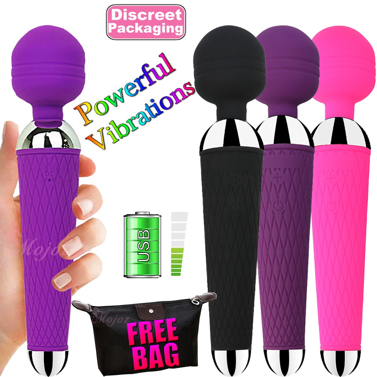Rechargeable Dildo WAND Clit Stimulator AV Female Big Vibrator USB Sex Toy  NEW | eBay