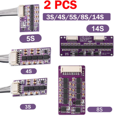 2PCS 3S-14S 1.5A BMS Active Equalizer Li-ion Lifepo4 LTO Battery Balancer Board