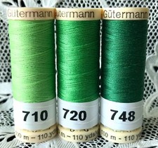 3 NEW different Green colors GUTERMANN 100 polyester thread 110 yard spools