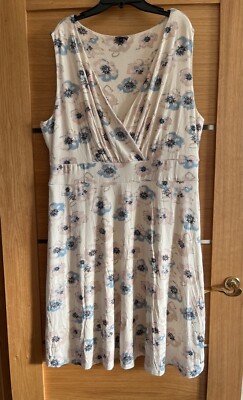 Bruno Banani women's midi dress sleeveless floral/white Aline sz  EU48 3XL