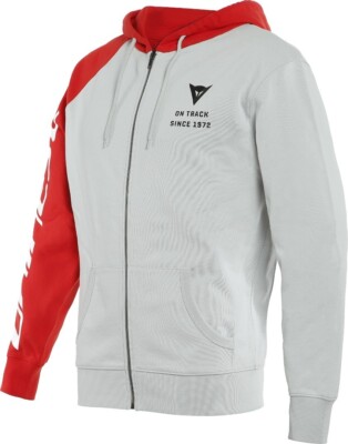 Dainese Paddock Full-Zip Hoodie, glacier-gray/lava-red/black, Gr. XL