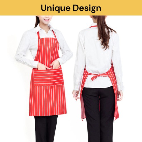 Apron Hanging Neck Cooking Kitchen Apron Bib Baking Bar BBQ Chefs w/ 2 Pockets - Picture 14 of 14