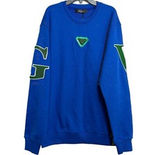 Avenue George V Paris Mens XL Blue Embroidered GV Logo Sweatshirt Streetwear NWT