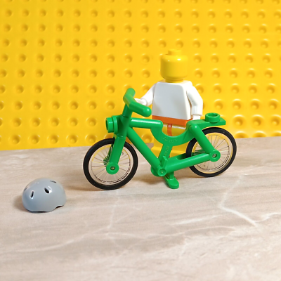 LEGO Green Bike BRIGHT Free HELMET Bicycle Friends Seinfield TV