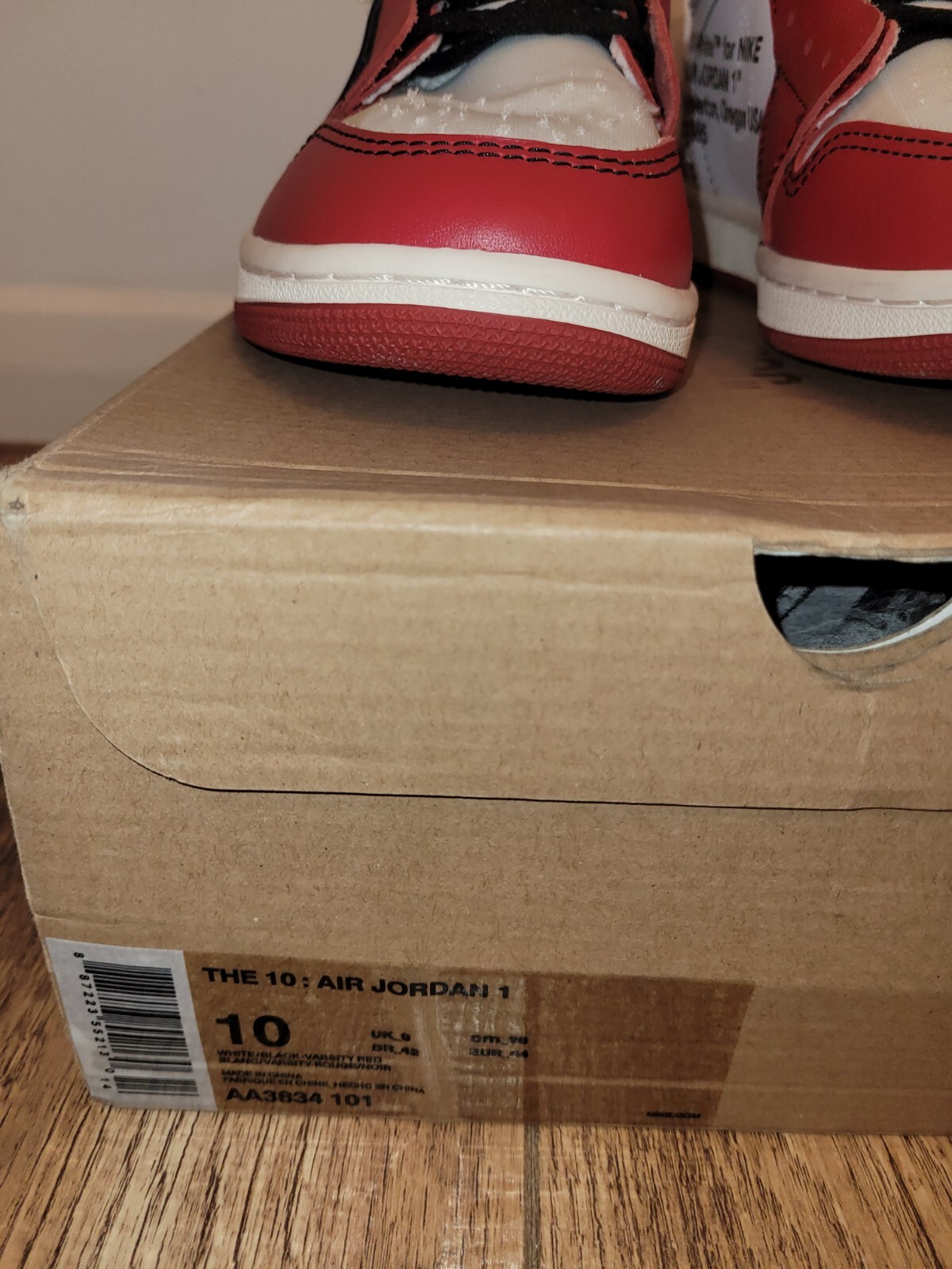 OFF WHITE X NIKE NIKE AIR JORDAN 1 X BIANCO SPORCO CHICAGO US 10 UK 9 EUR 44.