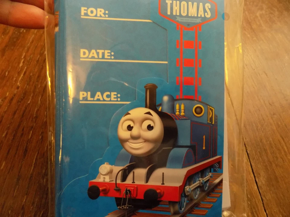 2012 Thomas The Tank Engine Train Die Cut Party Invitations & Envelopes 16 pc - Image 2 of 3