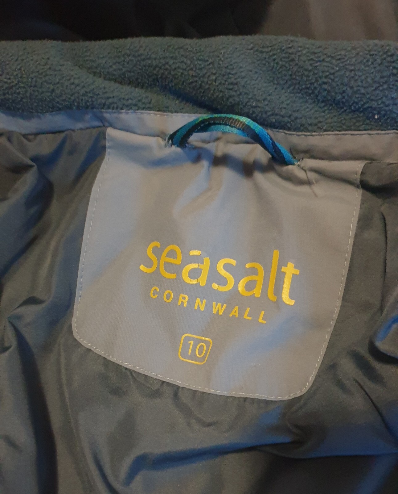 Seasalt Janelle Warm Waterproof padded Rain Coat Jacket 10 Blue Long
