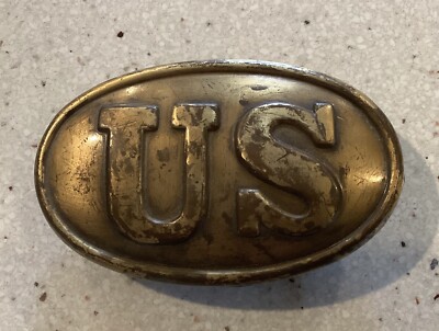 Civil War Reproduction Army Us Brass-lead Belt Buckle Replica
