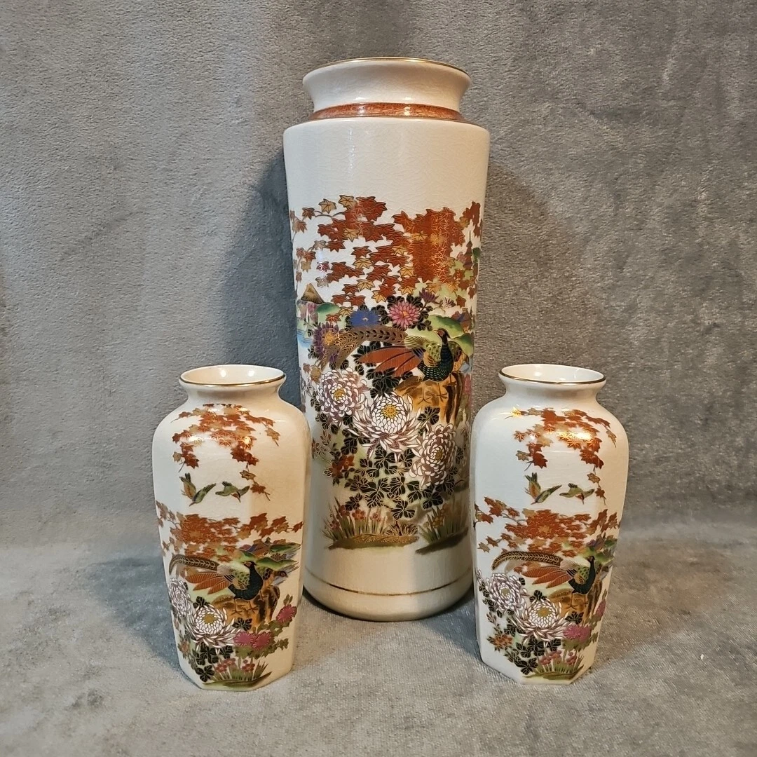 陶瓷金色后1940 年日本花瓶| eBay