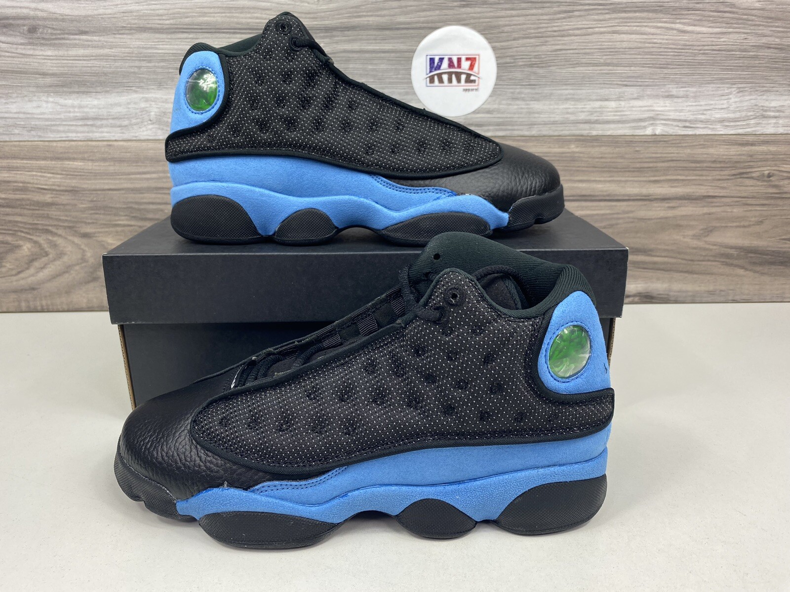 black and blue jordans 13