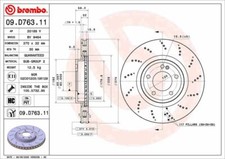 2x BREMBO 09.D763.11 Bremsscheibe für MERCEDES-BENZ