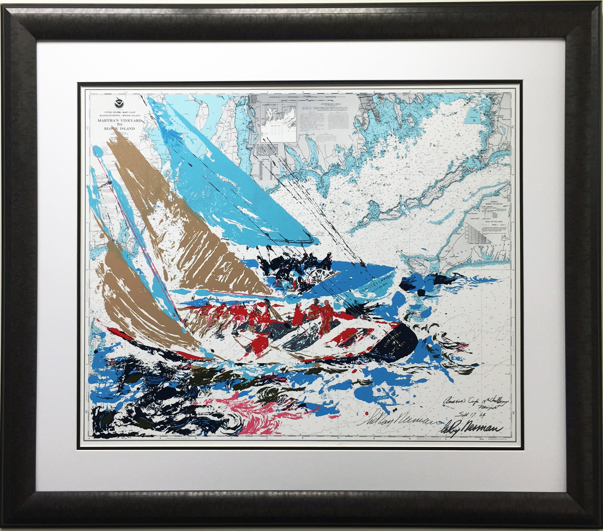 LeRoy Neiman AMERICA'S CUP Custom FRAMED Art SIGNED Serigraph