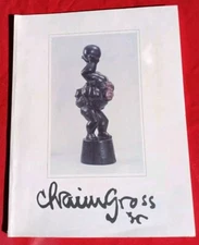 Chaim Gross Hand Drawn Signed 1984 Exhibition Brochure+ Signed Postcard. Rare.